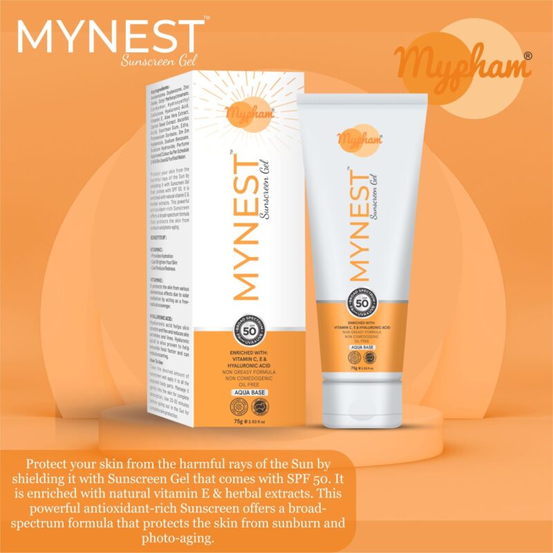 Mynest sunscreen gel with vitamin c and e, best sunscreen gel